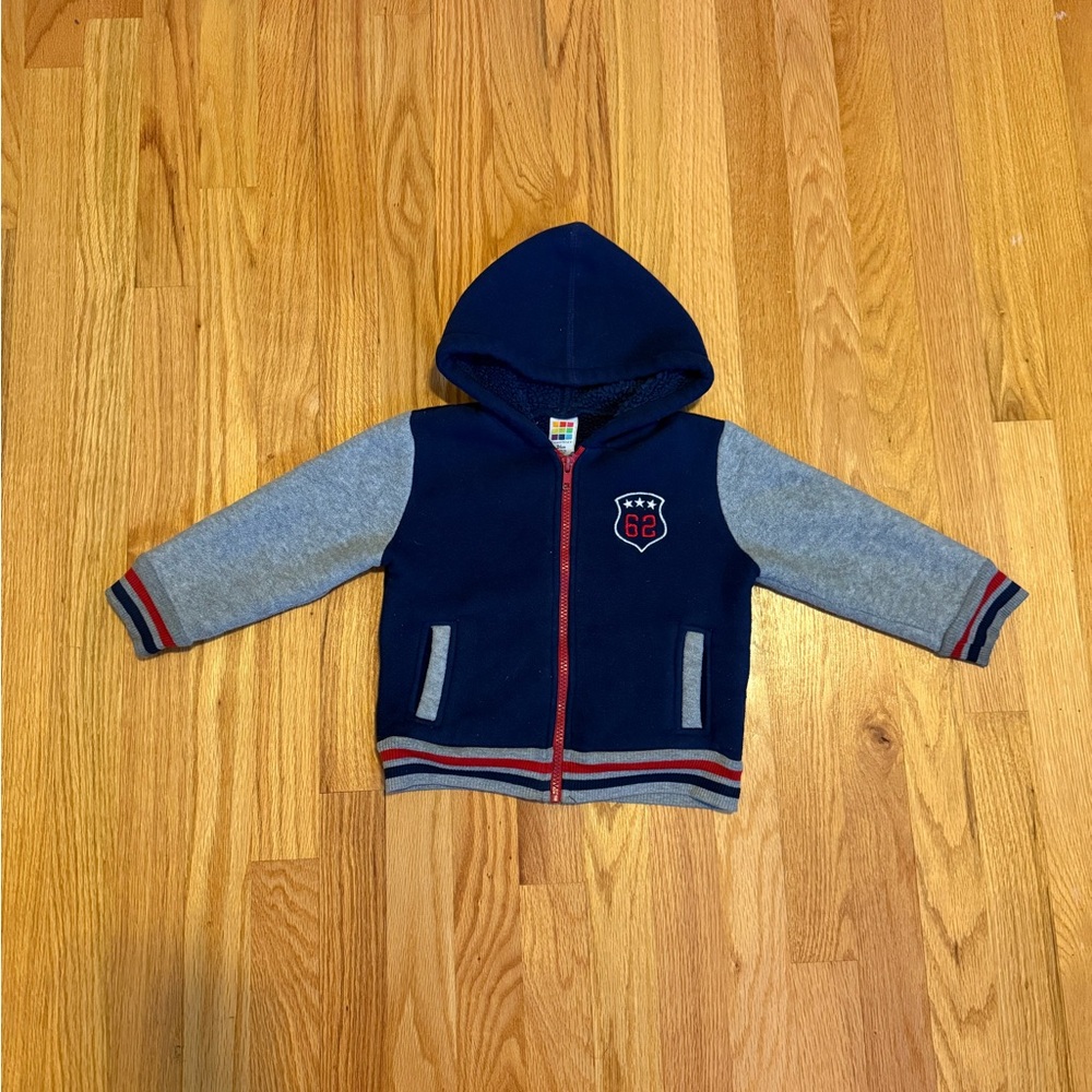 Kids Navy and Gray Hooded Jacket